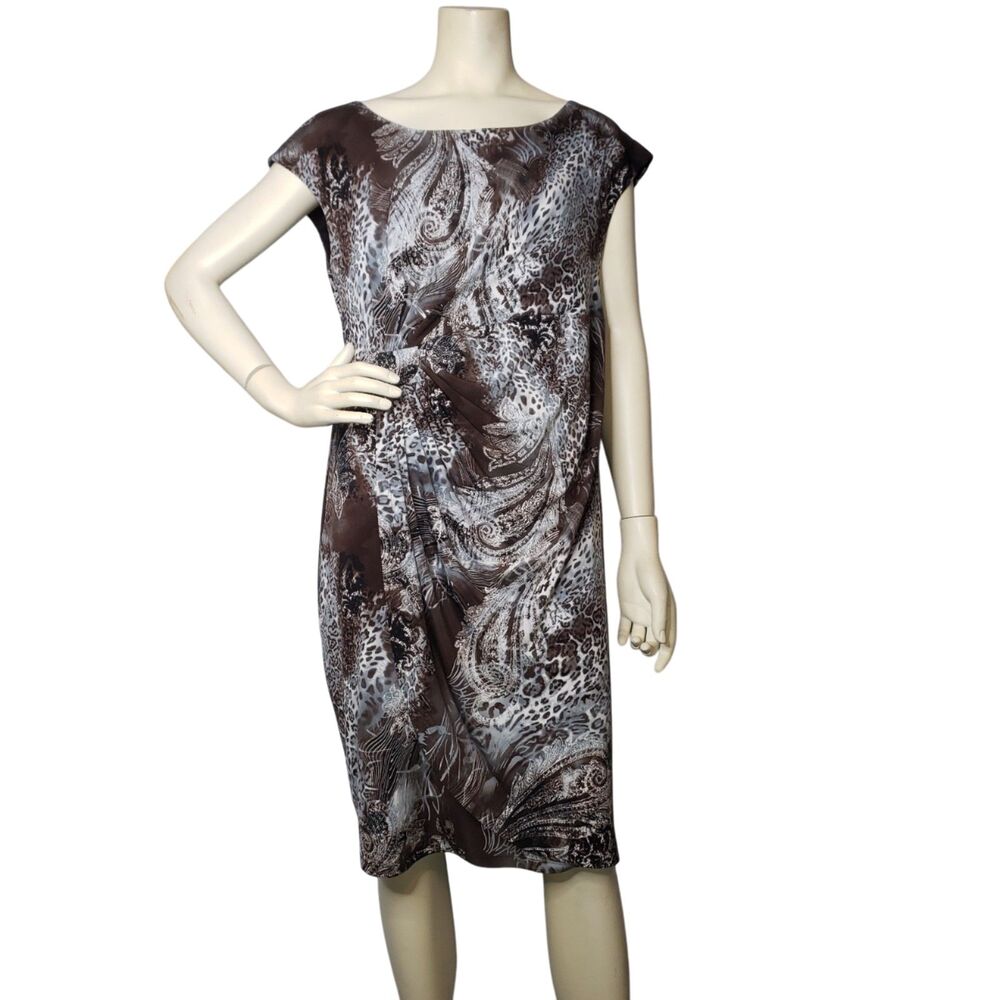 DRESS BARN Leopard Print Dress Womens Plus Size 16W